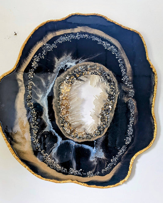 Black Gold Geode Artwork