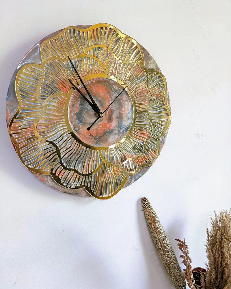 Flower Resin clock