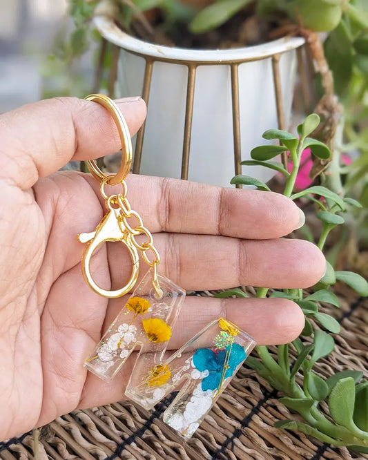 M Floral Keychain