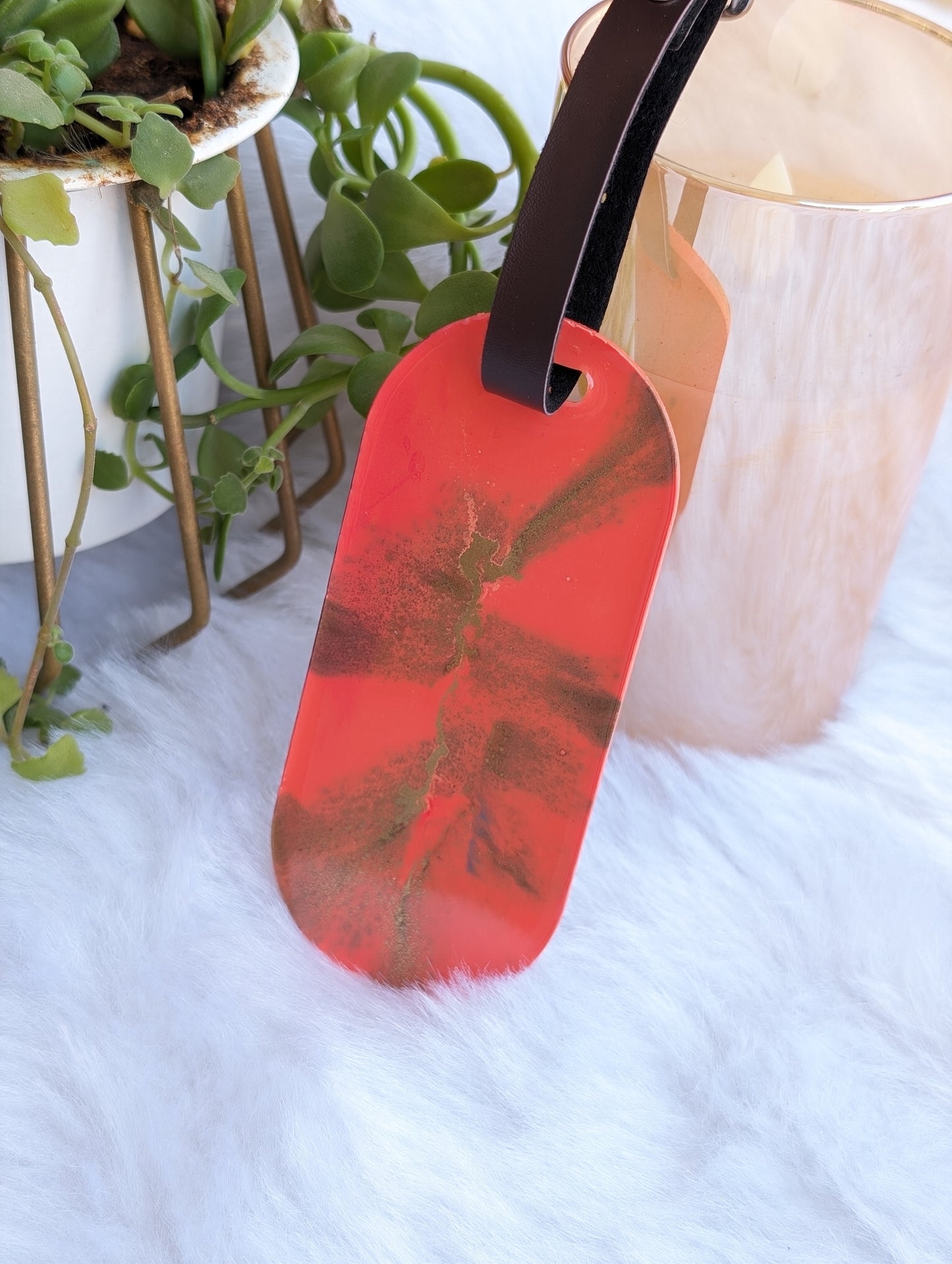 Red Glow Resin Tag