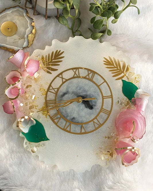 HandCrafted Resin Flower Clock