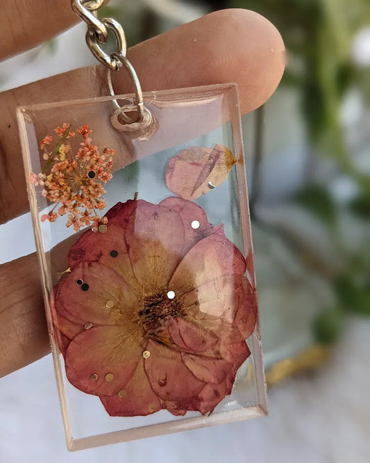 Rose Resin Keychain