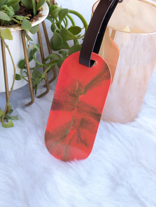 Red Glow Resin Tag