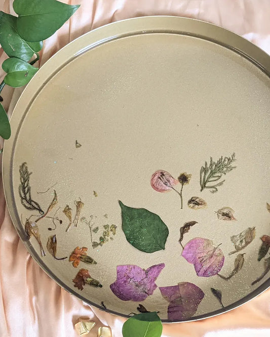 Botanical Elegance Metal Tray