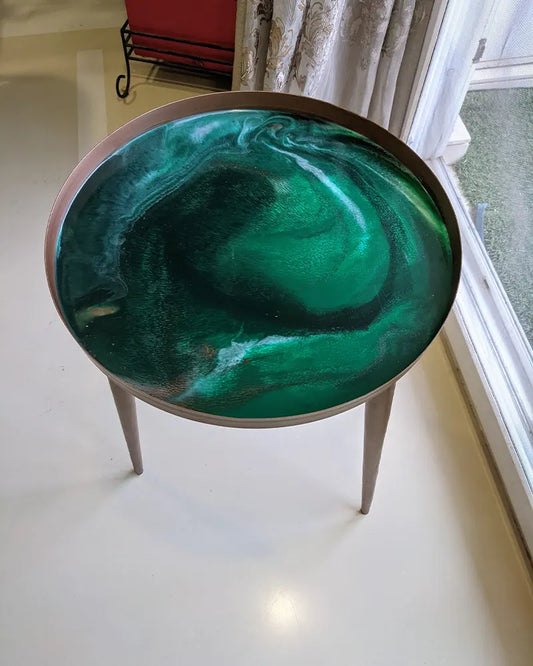 Resin Table with Metal Stand